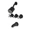 Kingston Brass KBX8130BX Three-Handle Tub and Shower Faucet, Matte Black KBX8130BX - alternate 1
